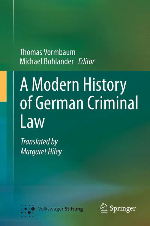 Book cover of A Modern History of German Criminal Law