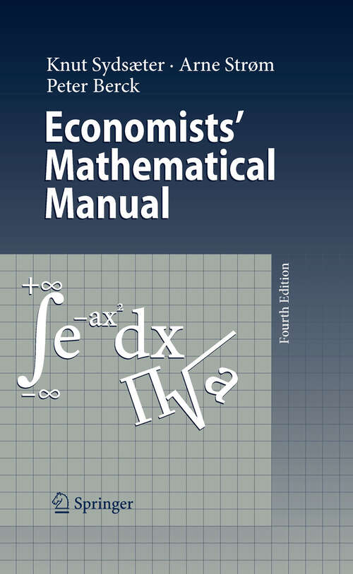 Book cover of Economists' Mathematical Manual