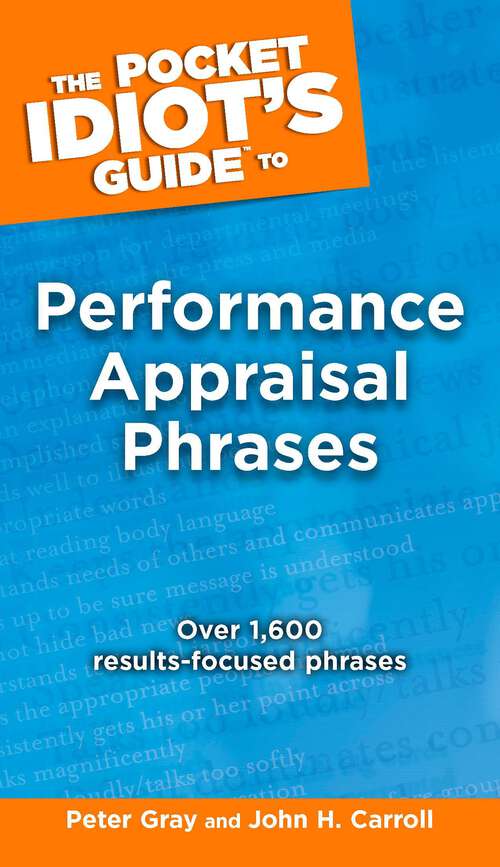 Book cover of The Pocket Idiot's Guide to Performance Appraisal Phrases