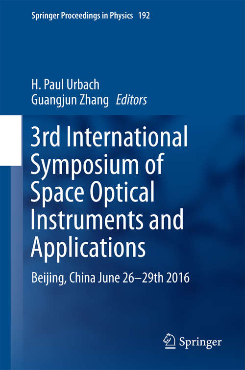 Book cover of 3rd International Symposium of Space Optical Instruments and Applications