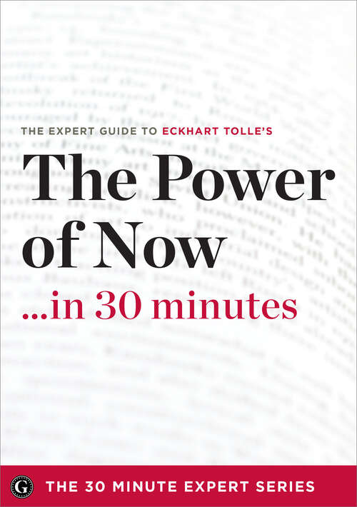 Book cover of The Power of Now in 30 Minutes: The Expert Guide to Eckhart Tolle's Critically Acclaimed Book