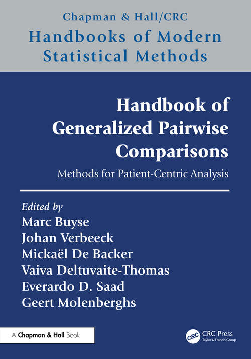 Book cover of Handbook of Generalized Pairwise Comparisons: Methods for Patient-Centric Analysis (1) (Chapman & Hall/CRC Handbooks of Modern Statistical Methods)