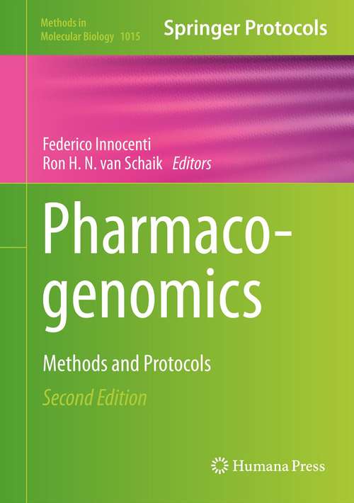 Book cover of Pharmacogenomics: Methods and Protocols