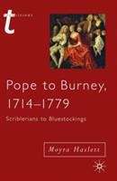 Book cover of Pope to Burney, 1714–1779