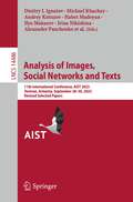 Analysis of Images, Social Networks and Texts: 11th International Conference, AIST 2023, Yerevan, Armenia, September 28–30, 2023, Revised Selected Papers (Lecture Notes in Computer Science #14486)