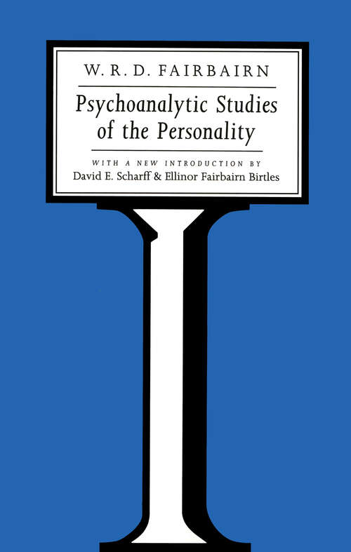 Book cover of Psychoanalytic Studies of the Personality