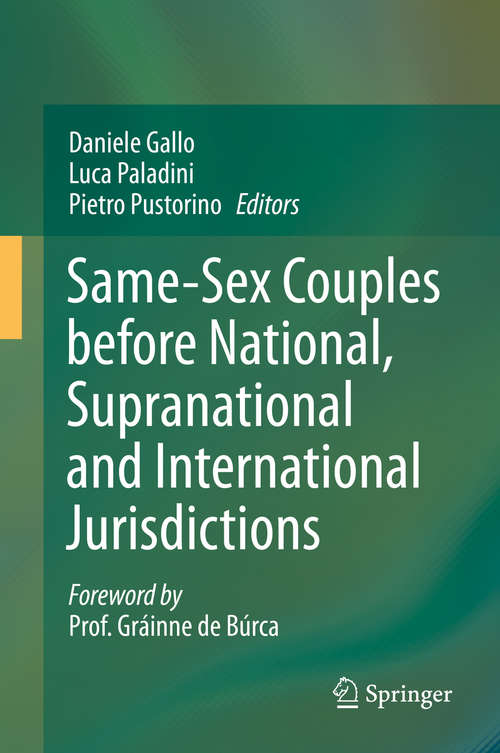 Book cover of Same-Sex Couples before National, Supranational and International Jurisdictions