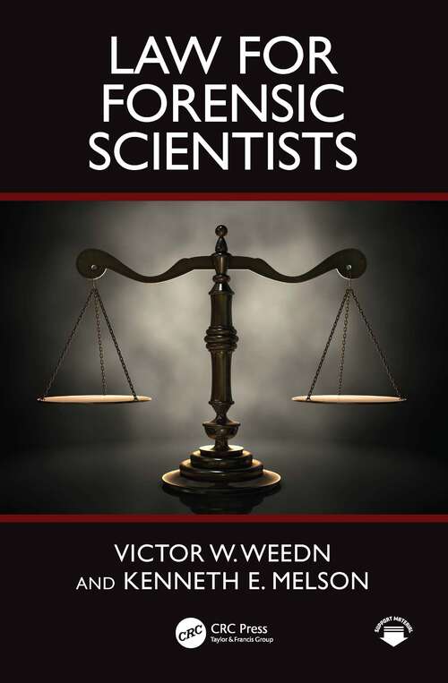Book cover of Law for Forensic Scientists (1)
