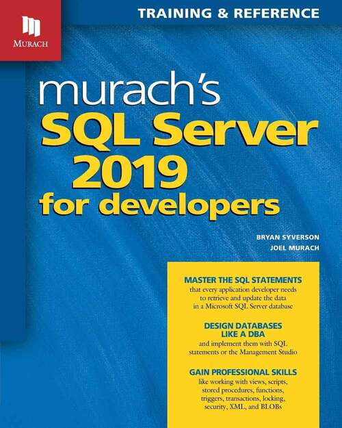 Book cover of Murach&apos;s Sql Server 2019 For Developers