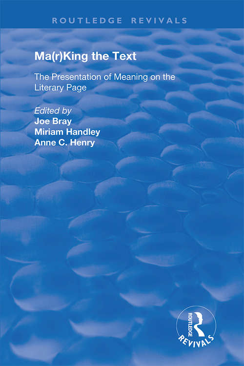 Ma: The Presentation of Meaning on the Literary Page (Routledge Revivals)
