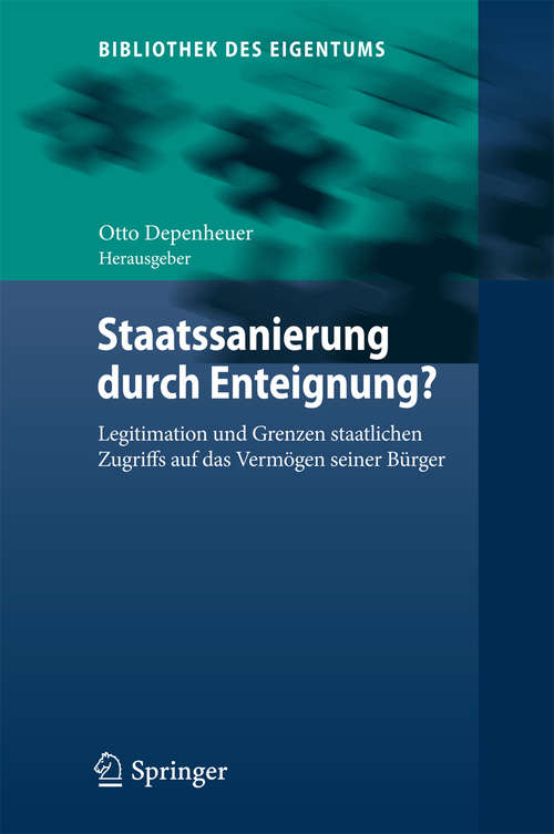 Book cover of Staatssanierung durch Enteignung?