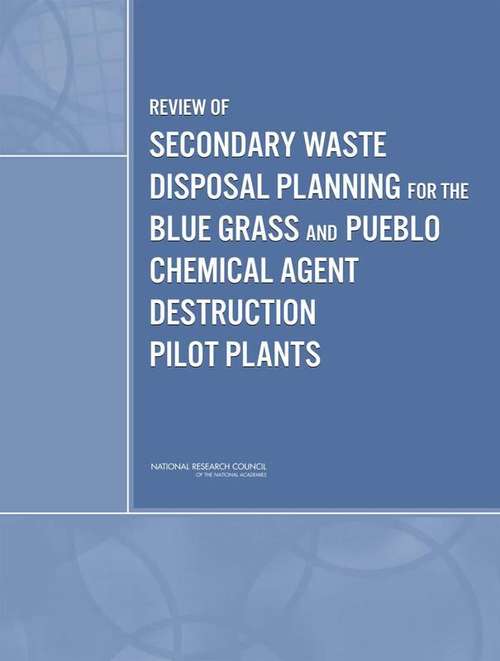 Book cover of Review Of Secondary Waste Disposal Planning For The Blue Grass And Pueblo Chemical Agent Destruction Pilot Plants