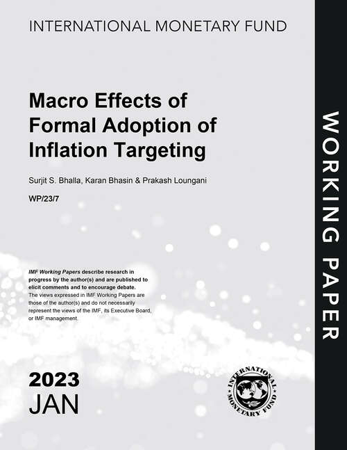 Book cover of Macro Effects of Formal Adoption of Inflation Targeting