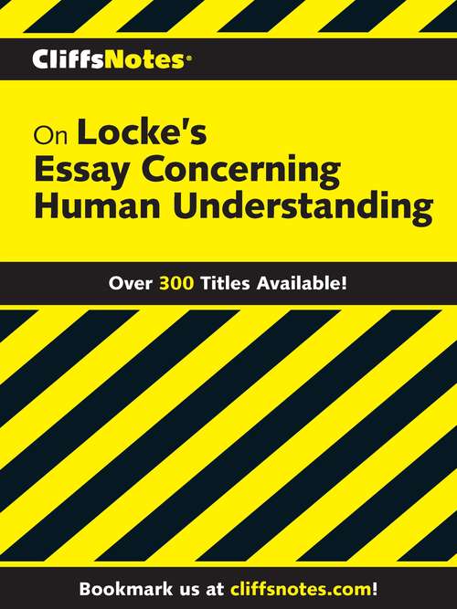 Book cover of CliffsNotes on Locke's Concerning Human Understanding