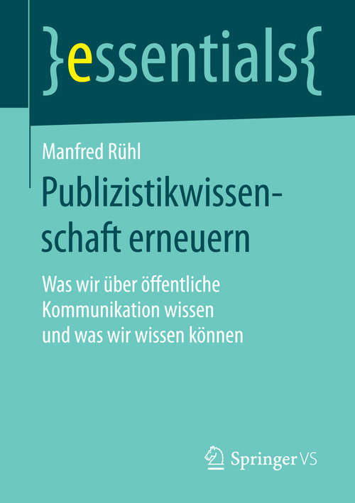Book cover of Publizistikwissenschaft erneuern