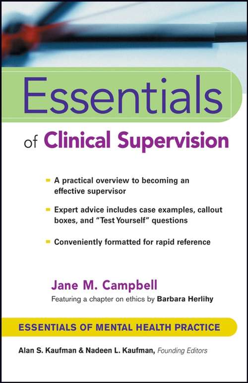 Book cover of Essentials of Clinical Supervision