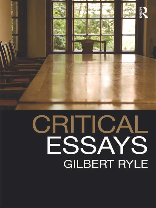 Book cover of Critical Essays: Collected Papers Volume 1