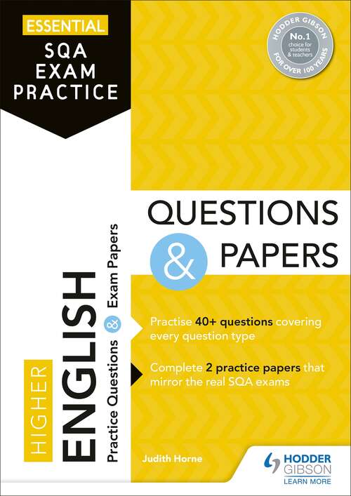 Book cover of Essential SQA Exam Practice: Higher English Questions and Papers: From the publisher of How to Pass