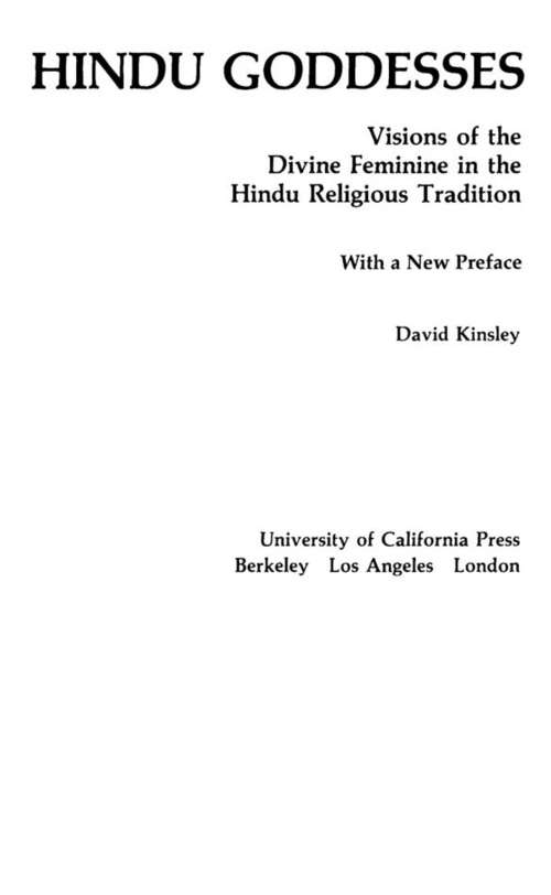 Book cover of Hindu Goddesses