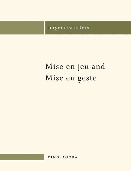 Book cover of Mise en jeu and Mise en geste