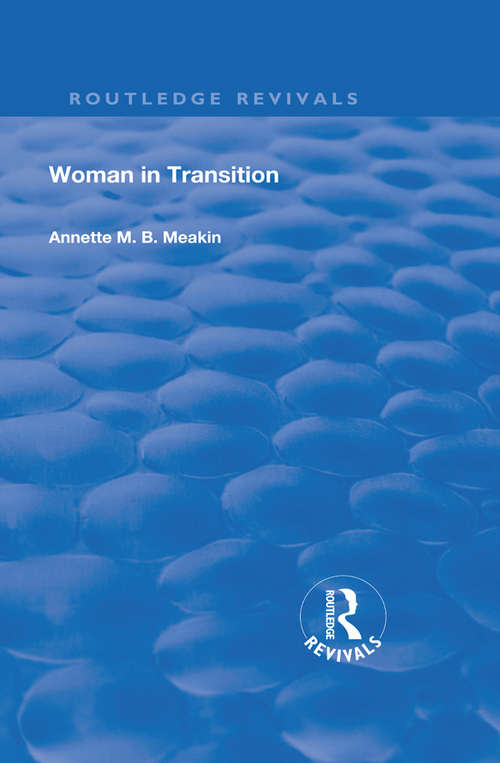 Book cover of Woman in Transition (Routledge Revivals)