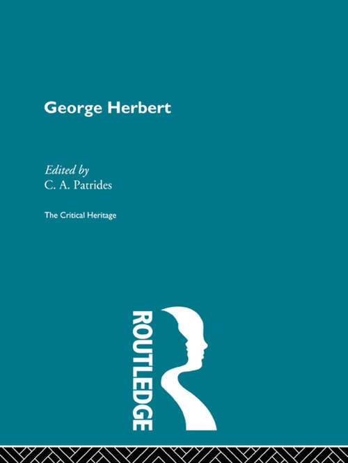 Book cover of George Herbert: The Critical Heritage