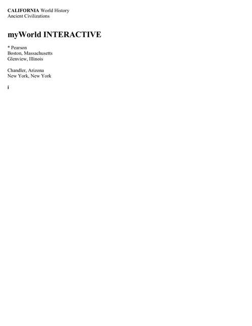 Book cover of myWorld Interactive Ancient Civilizations