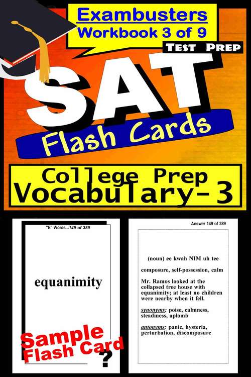 Book cover of SAT Test Prep Flash Cards: College Prep Vocabulary (Exambusters SAT Workbook: 3 of 9)