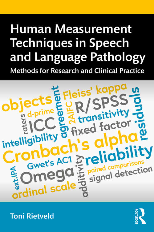 Book cover of Human Measurement Techniques in Speech and Language Pathology: Methods for Research and Clinical Practice