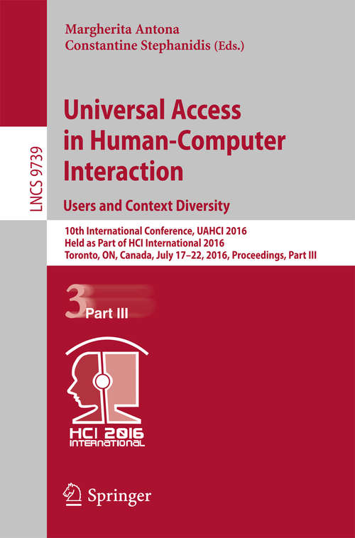 Universal Access in Human-Computer Interaction. Users and Context Diversity