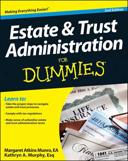 Book cover of Estate and Trust Administration For Dummies