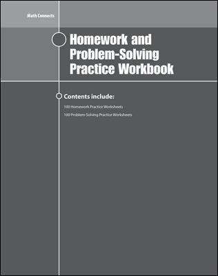Book cover of Math Connects, Course 2, Homework and Problem-Solving Practice Workbook