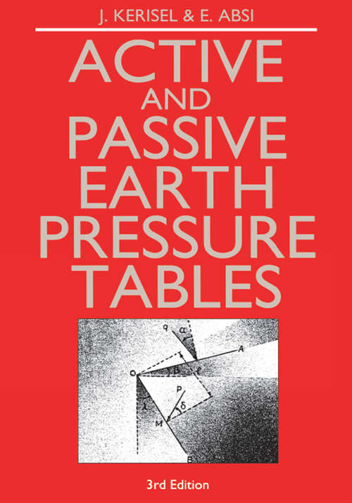 Book cover of Active and Passive Earth Pressure Tables