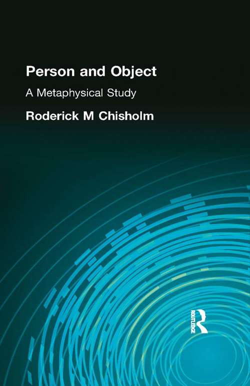 Book cover of Person and Object: A Metaphysical Study (Paul Carus Lectures)