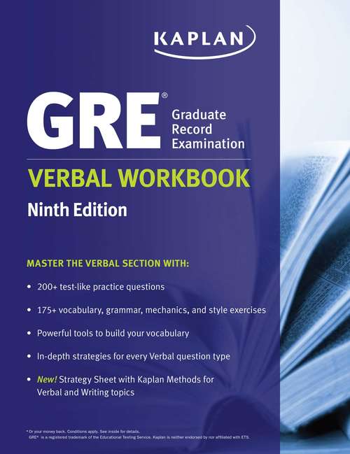 Book cover of GRE Verbal Workbook
