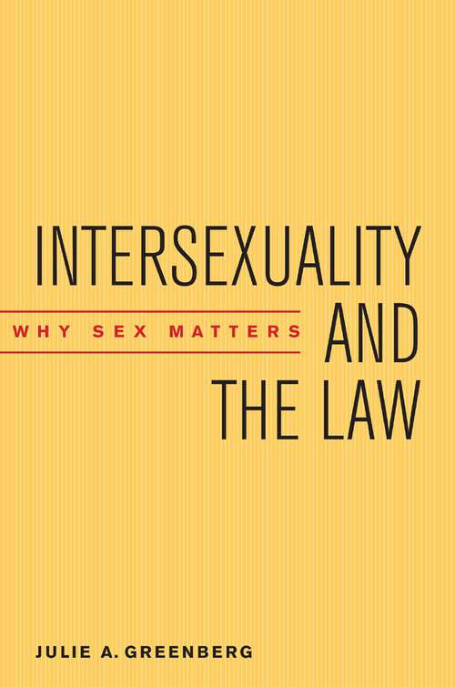 Book cover of Intersexuality and the Law
