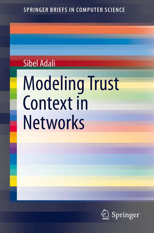 Book cover of Modeling Trust Context in Networks