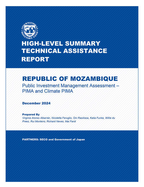Book cover of Republic of Mozambique: Public Investment Management Assessment – PIMA and Climate PIMA