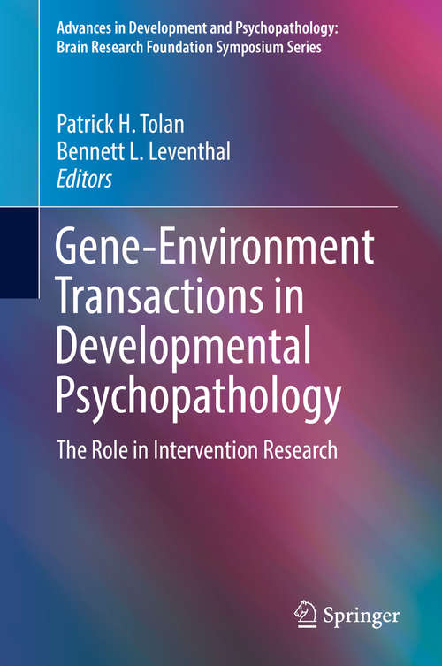 Book cover of Gene-Environment Transactions in Developmental Psychopathology