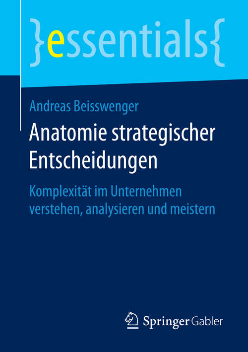 Book cover of Anatomie strategischer Entscheidungen