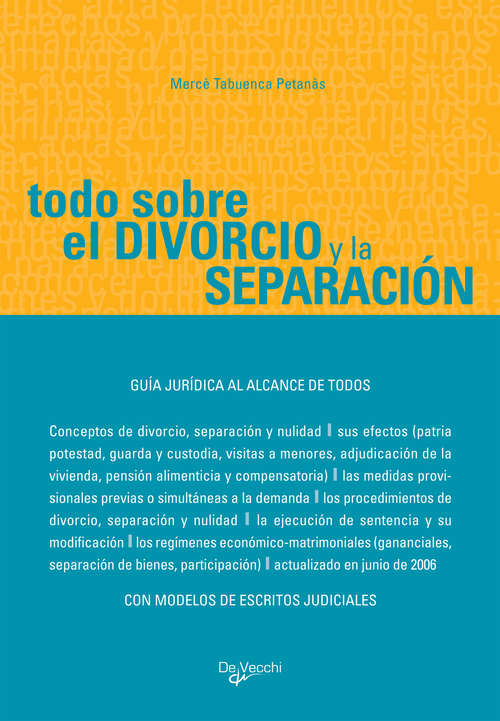 Book cover of Todo sobre el divorcio y la separación