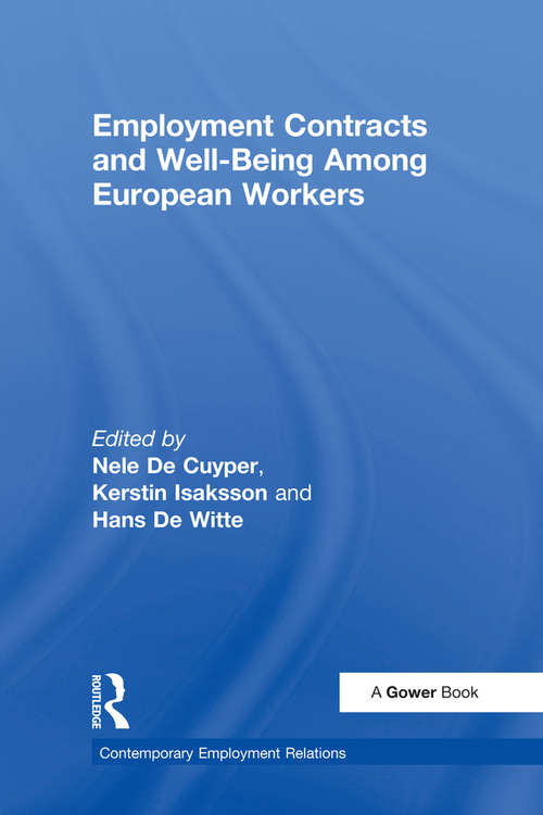 Employment Contracts and Well-Being Among European Workers (Contemporary Employment Relations)