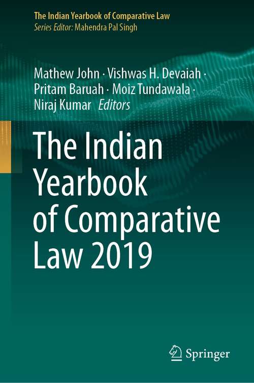 The Indian Yearbook of Comparative Law 2019 (The Indian Yearbook of Comparative Law)