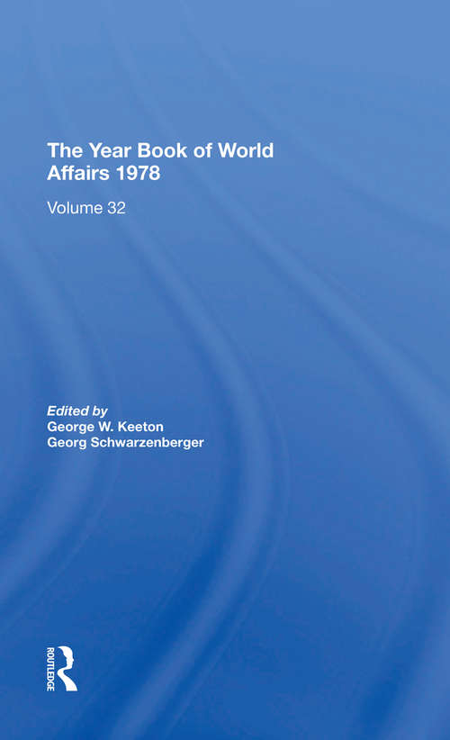 Book cover of The Year Book Of World Affairs, 1978