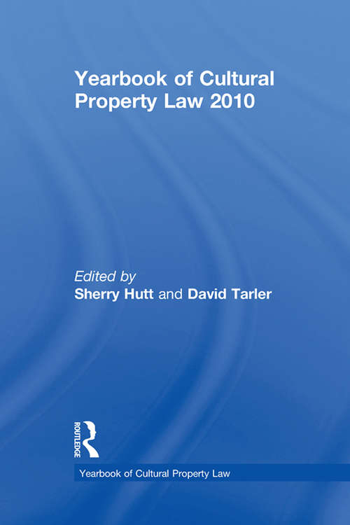 Book cover of Yearbook of Cultural Property Law 2010