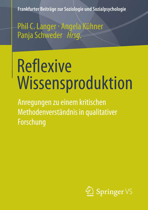 Book cover of Reflexive Wissensproduktion
