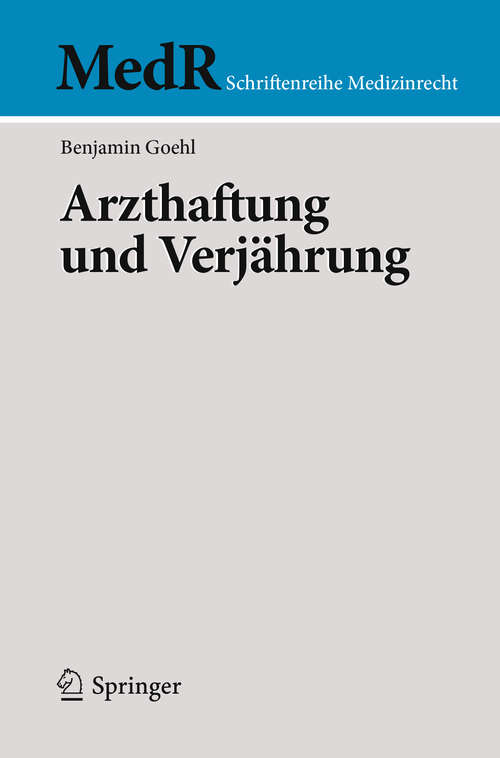 Book cover of Arzthaftung und Verjährung