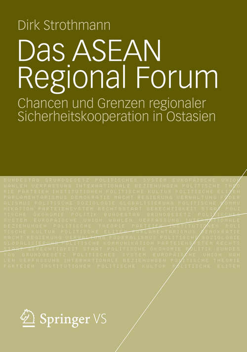 Book cover of Das ASEAN Regional Forum