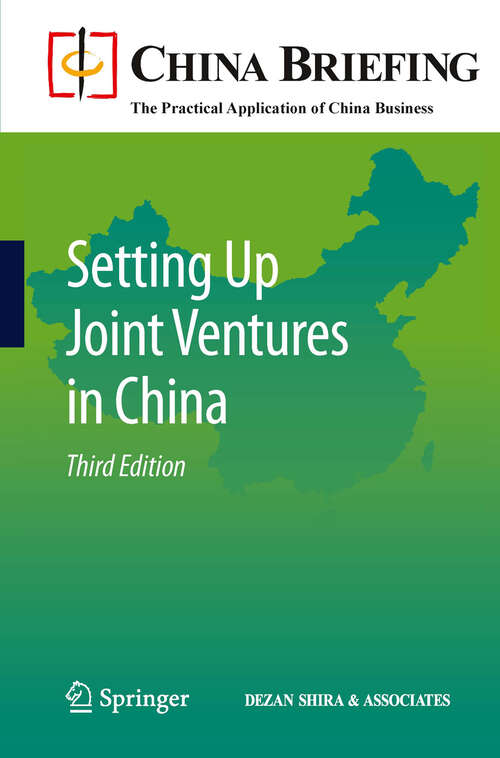 Book cover of Setting Up Joint Ventures in China
