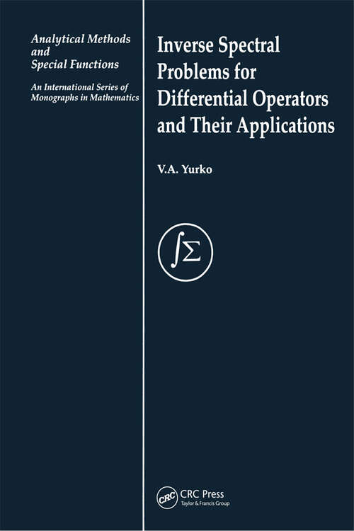Book cover of Inverse Spectral Problems for Linear Differential Operators and Their Applications (1) (Analytical Methods and Special Functions)